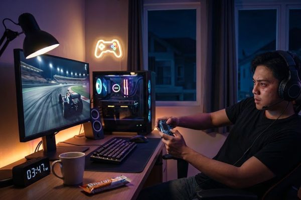 Kebiasaan Unik Gamer: Miringkan Badan Saat Main Game Balap agar Lebih Cepat