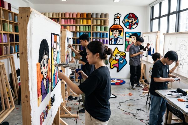 Komunitas Perajin Karpet Kustom Tufting Berkarakter Pop: Kreasi Seni Tekstil Generasi Muda