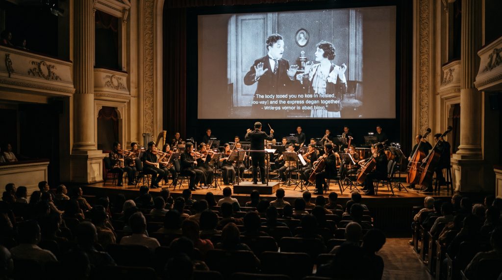 Fenomena Menonton Film Klasik Bisu Diiringi Orkestra Akustik Langsung di Gedung Kesenian