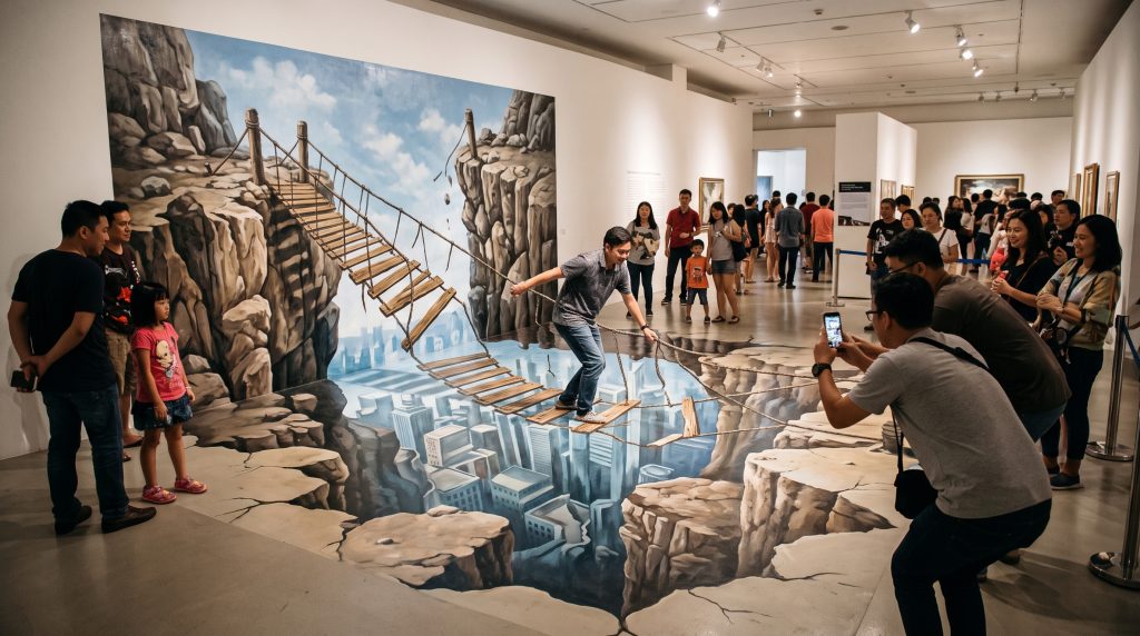 Pameran Seni Ilusi Optik Ruang Tiga Dimensi: Bagaimana Rekayasa Perspektif Memikat Pengunjung