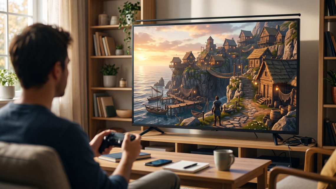 Pesona Desa Nelayan Terpencil di Tepi Tebing Karang: Tempat Singgah Penuh Kehangatan di Game Fantasi