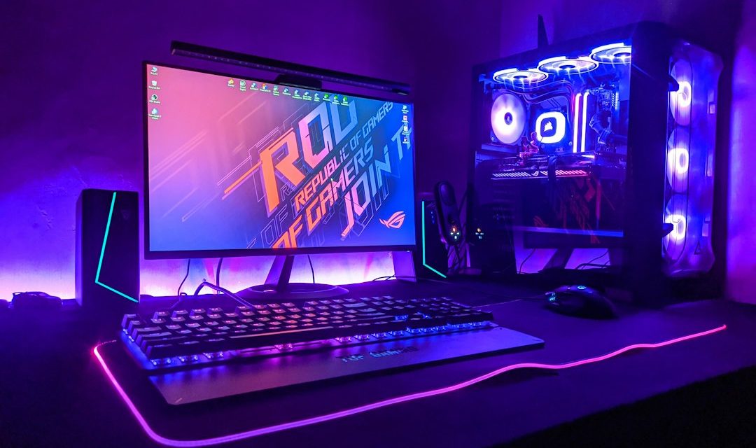 Setup gaming di meja komputer